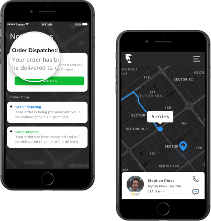 Service app phone mockups