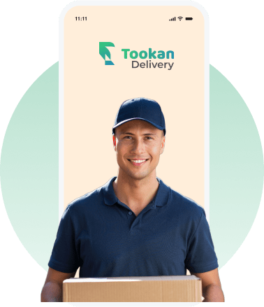 Tookan Delivery courier holding a package