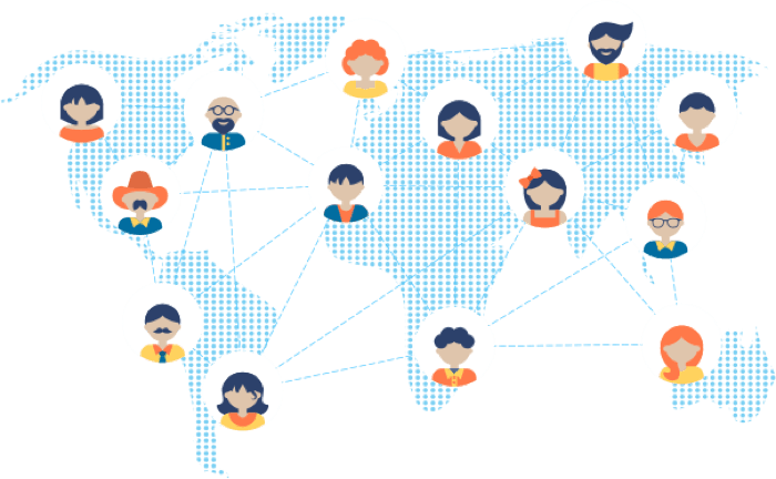 Tookan Forms shared worldwide illustration